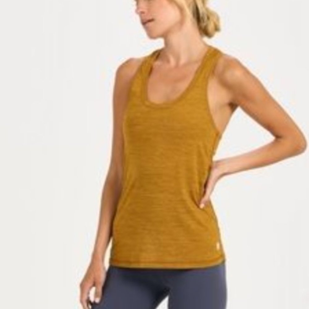 Vuori Lux Performance Tank Dark Golden Heather